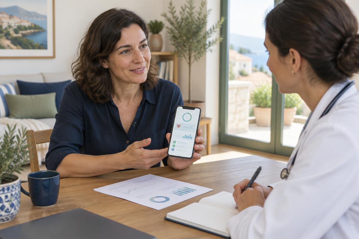 PAC-SALUT screens with records and progress charts