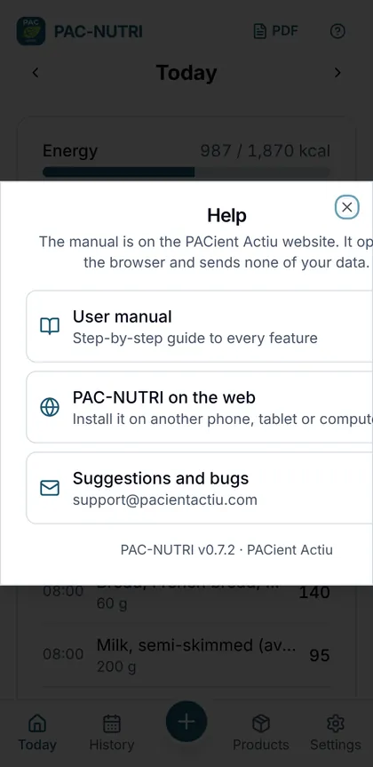 Help window